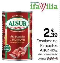 Supermercados El Jamón Alsur ensalada de pimientos oferta