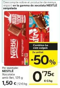 Caprabo Nestlé xocolata amb llet oferta