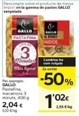 Caprabo Gallo pasta fina oferta