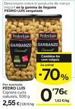 Caprabo Pedro Luis cigrons cuits naturals oferta