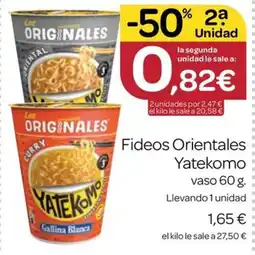 Supermercados El Jamón Yatekomo fideos orientales oferta