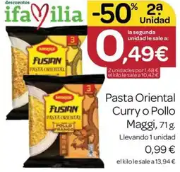 Supermercados El Jamón Maggi Fusian Pasta Oriental Curry o Pollo oferta