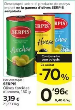 Caprabo Serpis olives farcides d'anxova oferta