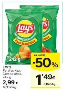 Caprabo Lay's patates xips campesinas oferta