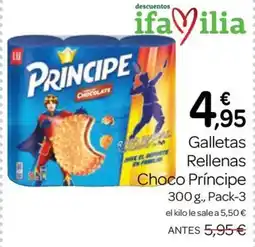 Supermercados El Jamón Príncipe galletas rellenas choco príncipe oferta