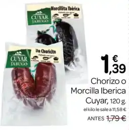 Supermercados El Jamón Cuyar jabugo chorizo o morcilla ibérica oferta