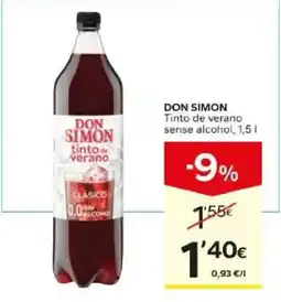 Caprabo Don Simon tinto de verano sense alcohol oferta
