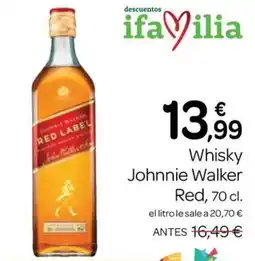 Supermercados El Jamón Johnnie Walker Red oferta