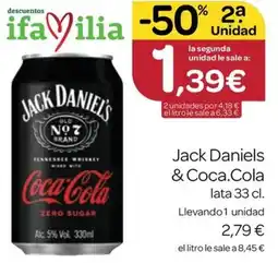 Supermercados El Jamón Jack Daniels & Coca-Cola oferta