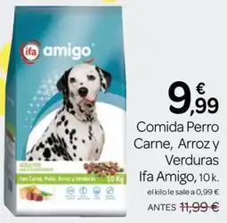 Supermercados El Jamón Ifa Amigo comida perro carne arroz y verduras oferta