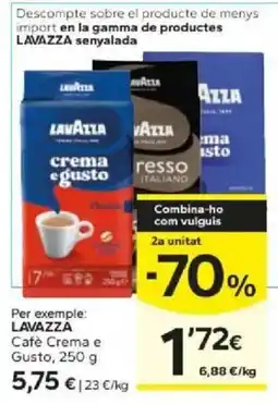 Caprabo Lavazza café crema e gusto oferta