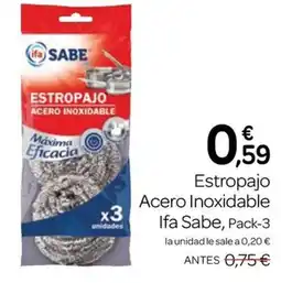 Supermercados El Jamón Ifa Sabe estropajo acero inoxidable oferta