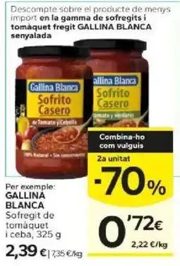 Caprabo Gallina Blanca sofrit de tomàquet i ceba oferta