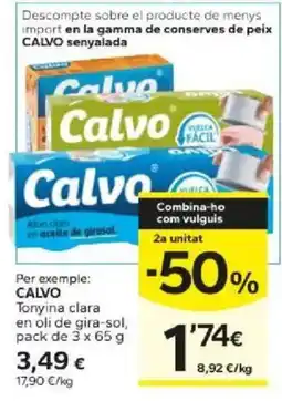 Caprabo Calvo tonyina clara en oli de gira-sol oferta