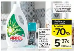 Caprabo Ariel detergent líquid original oferta