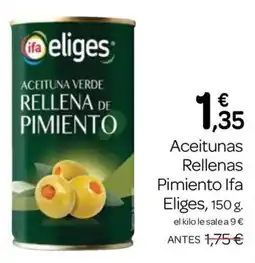 Supermercados El Jamón Eliges aceitunas verdes rellenas de pimiento oferta