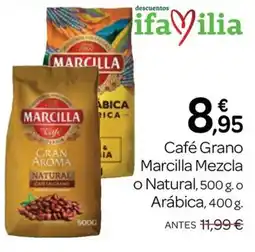 Supermercados El Jamón Marcilla café grano mezcla o natural oferta