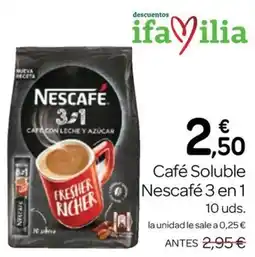 Supermercados El Jamón Nescafe cafe soluble 3 en 1 oferta