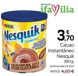 Supermercados El Jamón Nesquik cacao instantáneo oferta