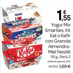 Supermercados El Jamón Nestlé Yogur Mix Smarties, Kit Kat o Kefir oferta