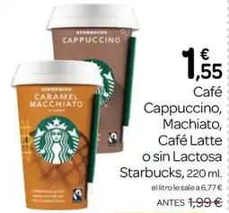 Supermercados El Jamón Starbucks Café Cappuccino, Machiato, Café Latte o sin Lactosa oferta