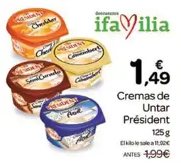 Supermercados El Jamón President cremas de untar oferta
