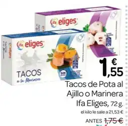 Supermercados El Jamón Ifa Eliges Tacos de Pota al Ajillo o Marinera oferta
