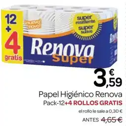 Supermercados El Jamón Renova super papel higiénico oferta