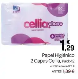Supermercados El Jamón Cellia ahorro papel higiénico oferta