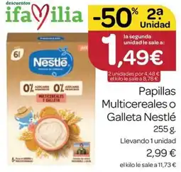 Supermercados El Jamón Nestlé Papillas Multicereales o Galleta oferta