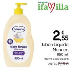 Supermercados El Jamón Nenuco jabón líquido ultra suave oferta
