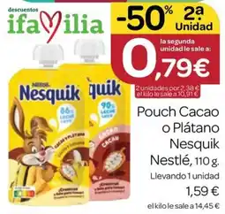 Supermercados El Jamón Nesquik Pouch Cacao o Plátano oferta