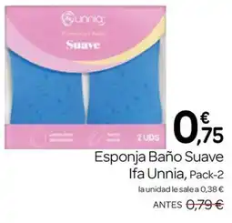 Supermercados El Jamón Ifa Unnia esponja baño suave oferta