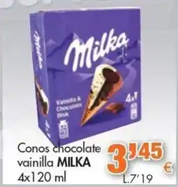 Congelados Copos Conos chocolate vainilla MILKA oferta