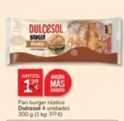 Consum Dulcesol - pan burger rustico oferta