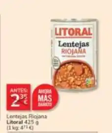 Consum Litoral - lentejas riojana oferta