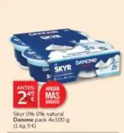 Consum Danone - skyr 0% 0% natural oferta