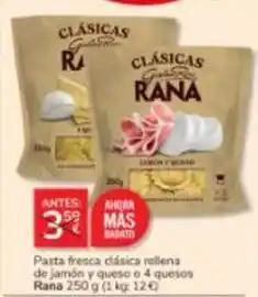Consum Rana - pasta fresca dàsica rellena de jamon y queso oferta