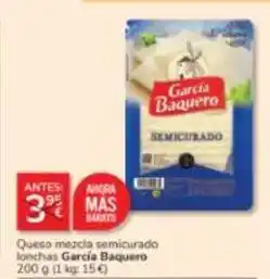 Consum García baquero - queso mezcla semicurado lonchas oferta