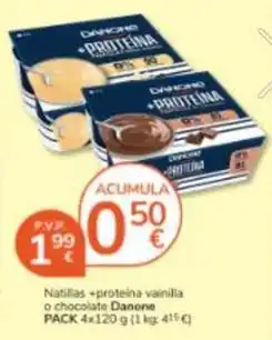 Consum Danone - natillas proteina vainilla o chocolate oferta