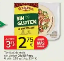 Consum Old el paso - tortillas de maiz sin gluten oferta