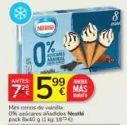 Consum Nestlé - mini conos de vainilla 0% azúcares añadidos oferta