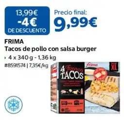 Costco Frima tacos de pollo con salsa burger oferta