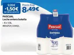 Costco Pascual leche entera botella oferta