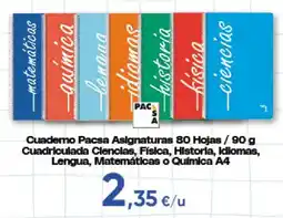 Hiper FROIZ Cuadriculada Ciencias, Física, Historia, Idiomas, Lengua, Matemáticas o Química A4 oferta