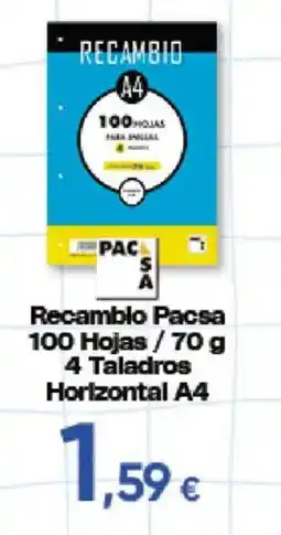Hiper FROIZ Pacsa recambio 100 hojas 70 g 4 taladros horizontal a4 oferta