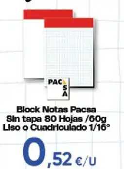 Hiper FROIZ Pacsas block notas Sin tapa 80 hojas /60g Liso o Cuadriculado 1/16° oferta