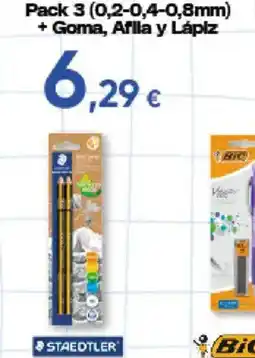 Hiper FROIZ Staedtler pack 3 0,2-0,4-0,8mm + goma, afila y lápiz oferta