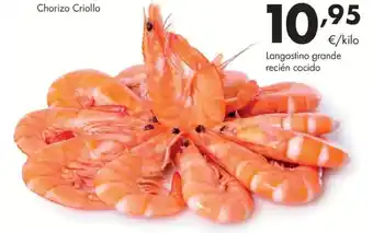 Chorizo Criollo Langostino grande recién cocido
