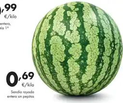 Supermercados Lupa Sandía rayada entera sin pepitas oferta